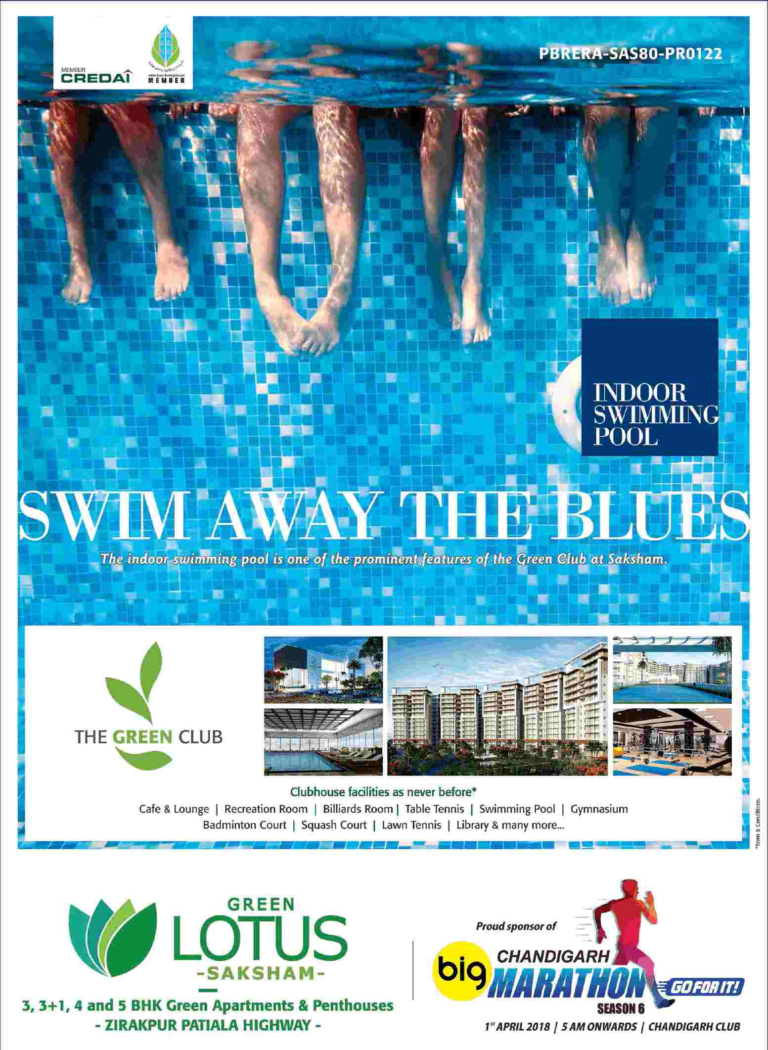 Swim away the blues in indoor swimming pool at Maya Green Lotus Saksham in Chandigarh Update
